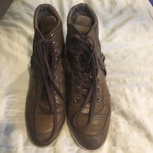 Ash ALL LEATHER Sneaker Wedges