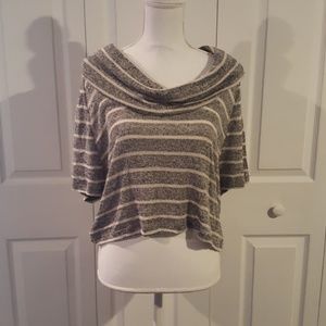 Pink rose crop sweater