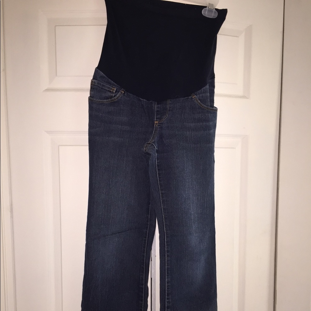 Boot cut maternity jeans.