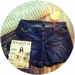 Lane Bryant Cross-Stitch Denim Shorts