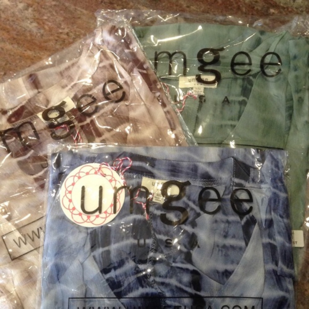 Umgee Green,Brown,Blue Oversized Tie Dye Tunics - Picture 4 of 8