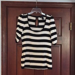 Black and white striped top
