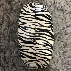 Zebra print eye glasses case holder