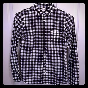 J.Crew navy white check button down shirt size XS