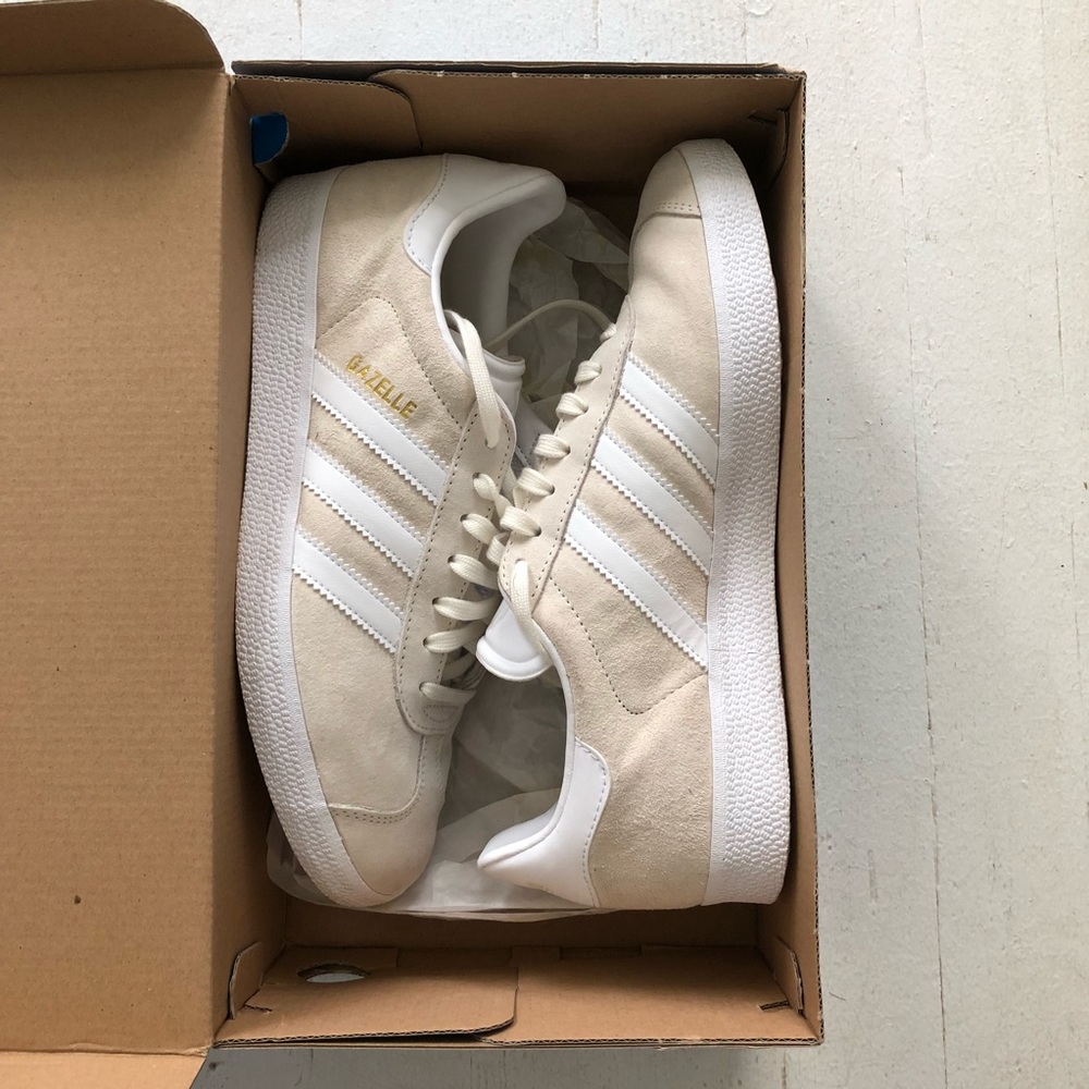 Adidas Gazelle - Off White/White - Size 8