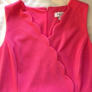 Pink Scalloped Trim Dress