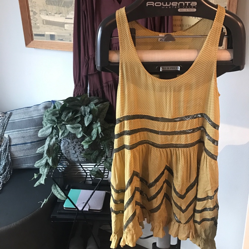 Freepeople yellow trapeze dress
