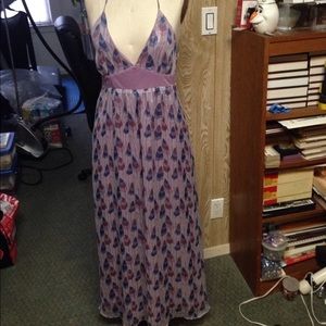 Dkny jeans halter blue purple Maxi Dress Sz M