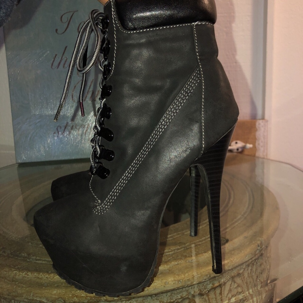 Black Combat Heels
