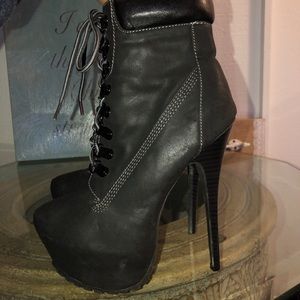 Black Combat Heels