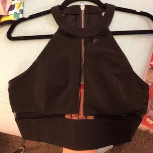 Forever 21 Woven Black Crop Top