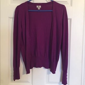 Purple Button Down Cardigan