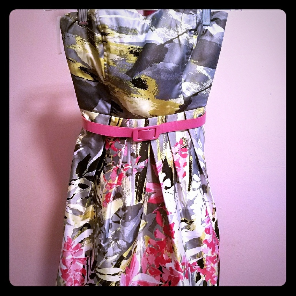 Strapless floral dress