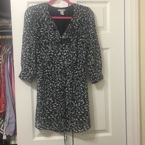 Patterned 3/4 sleeve shirt dress
