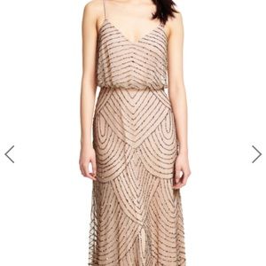 Adrianna Papelle Art Deco beaded blouson gown