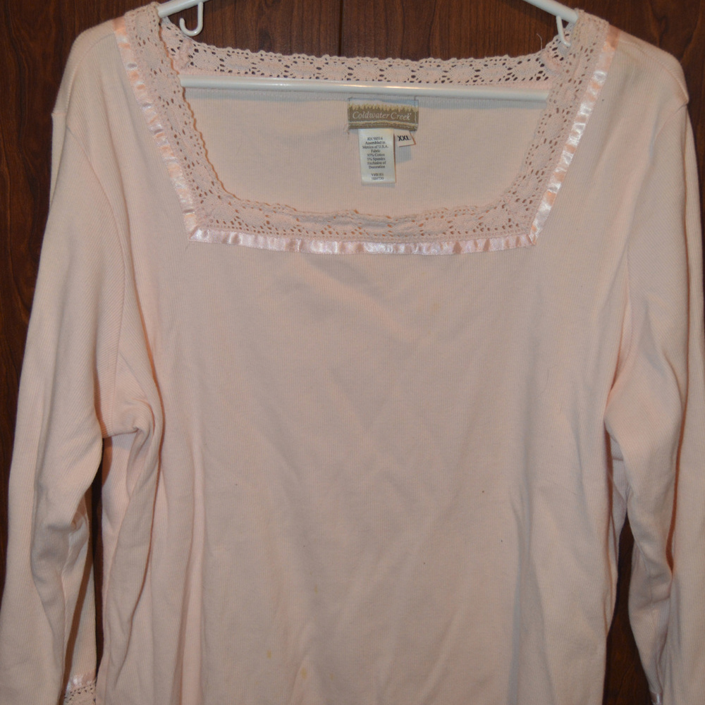 Coldwater Creek Size XXL Pink Long Sleeve Knit Top