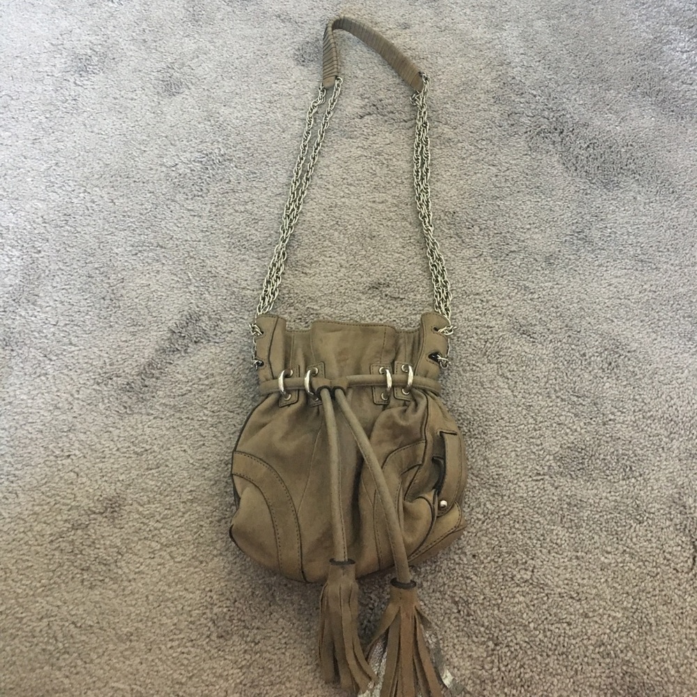 Hype leather cross body with silver chain