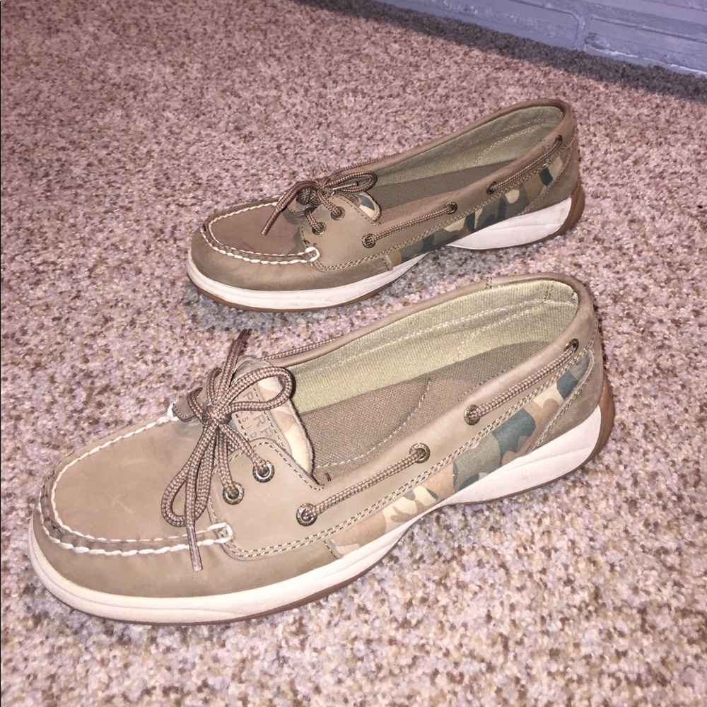 Camo Sperry Sz 10 Shoes