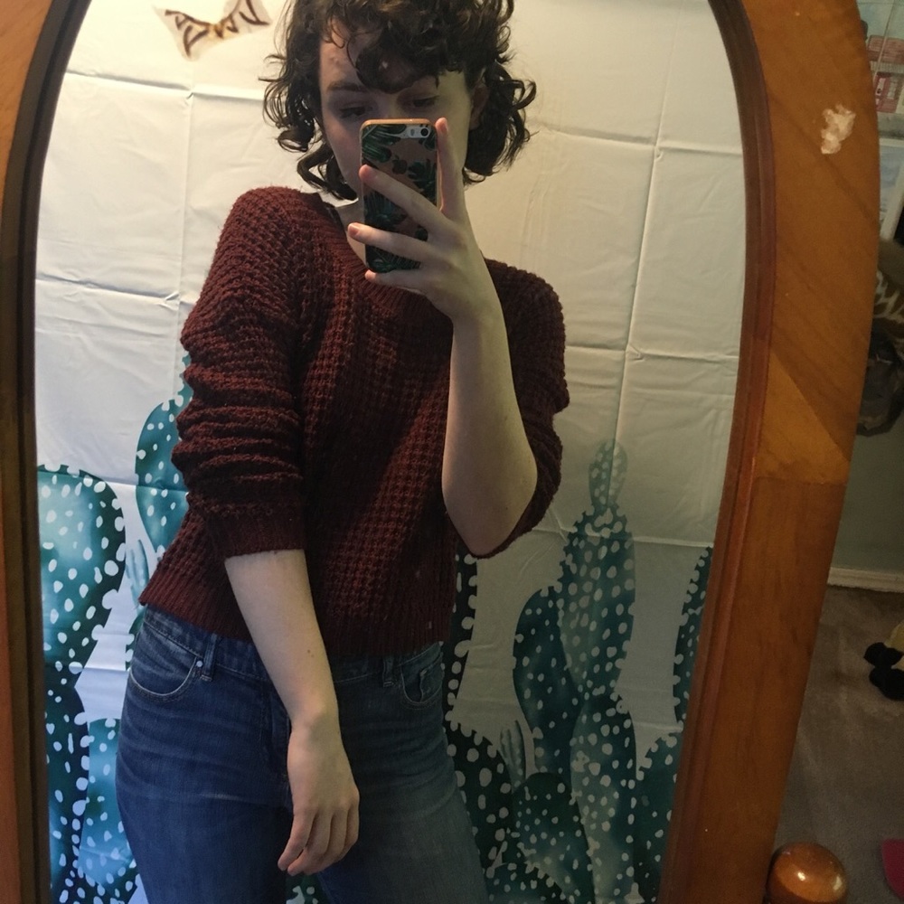 Rose red heavyknit sweater