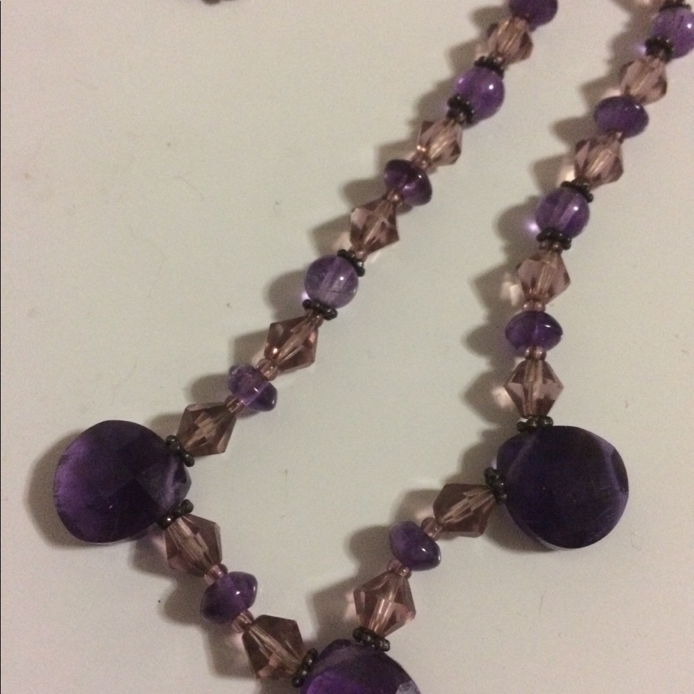 Amethyst beaded necklace. - Picture 3 of 3