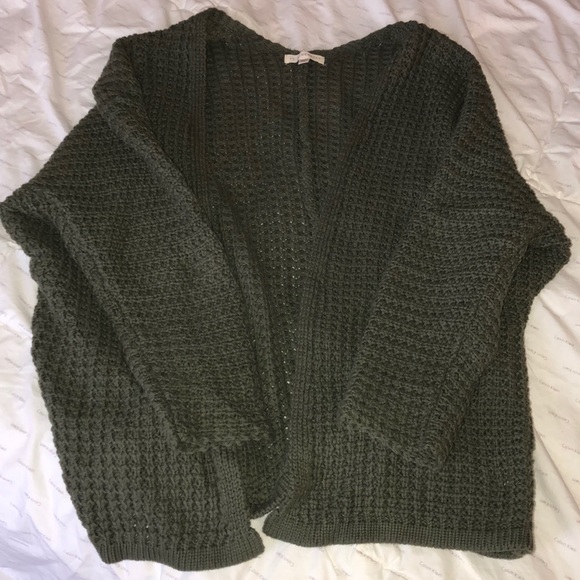 Army Green Warm Cardigan - Picture 2 of 6