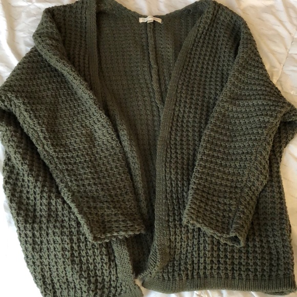 Army Green Warm Cardigan - Picture 3 of 6