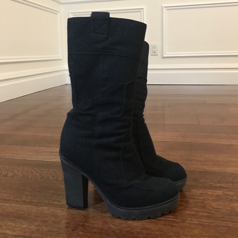 YSL Black Suede Boots