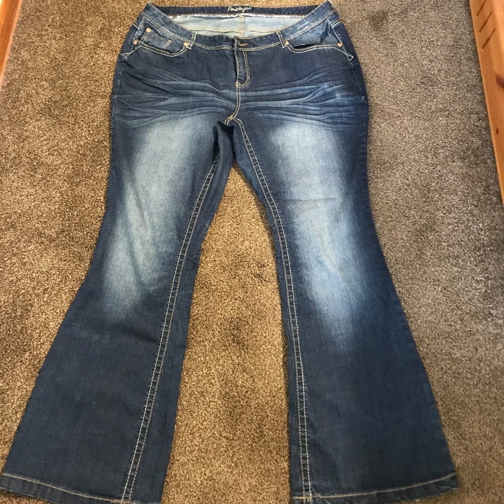 Amethyst Flare leg jeans. Tall size 24
