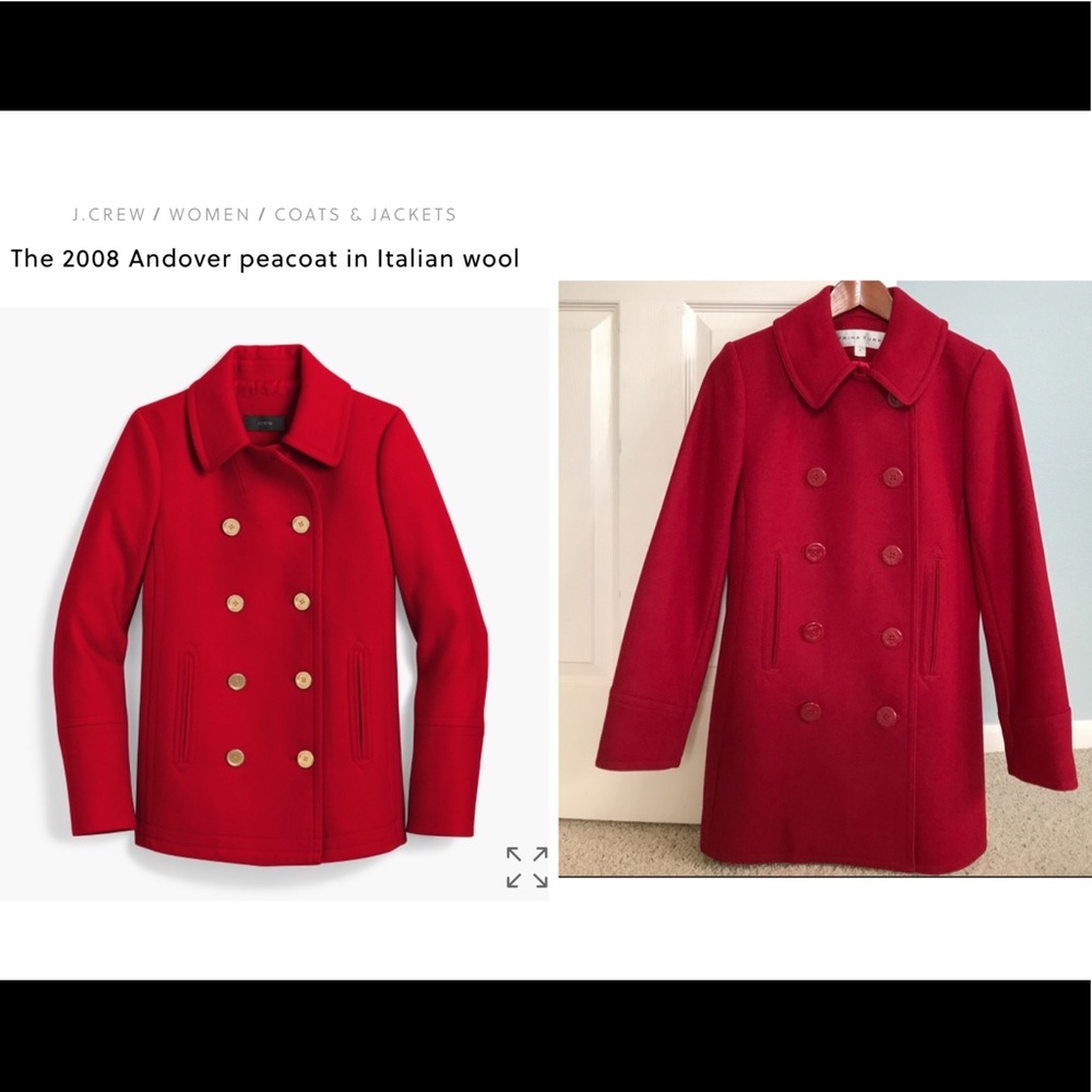 Trina Turk double-breasted red wool coat