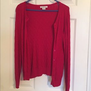 Red Button Down Cardigan