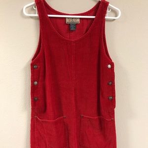 Vintage (90s) Express Red Corduroy Dress XS