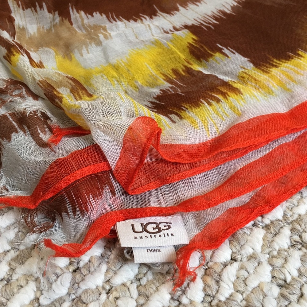 Ugg patterned, sheer scarf