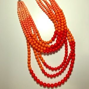 Pink & Coral Ombre Beaded Necklace