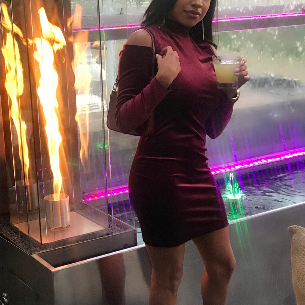 Red velvet dress
