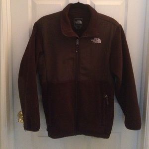 Brown fleece youth North Face Denali jacket