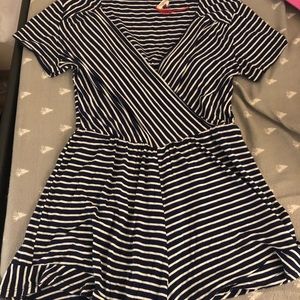 Striped ruffle romper