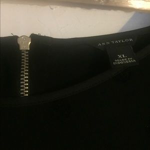 Ann Taylor black poka dot blouse