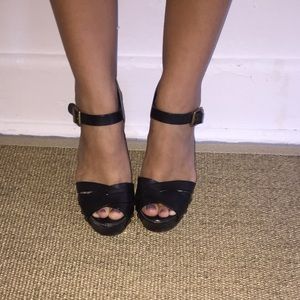Chloe Clog Heels Black Platforms