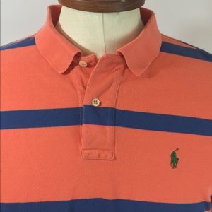 Polo Ralph Lauren Polo Shirt Striped Orange Blue