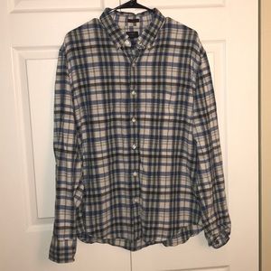 J. Crew Blue/White Plaid Button Down Shirt