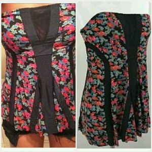 Free People strapless floral tube top