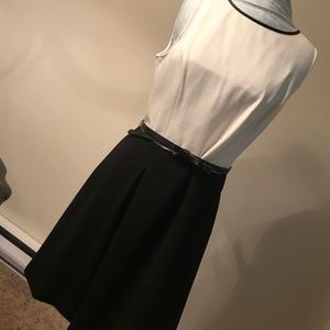 Elle size 16 stretch cream/black dress Holidays