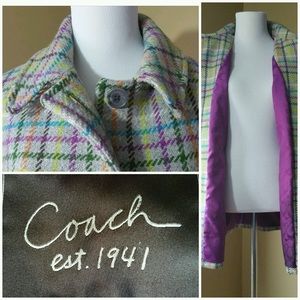 Coach plaid coat