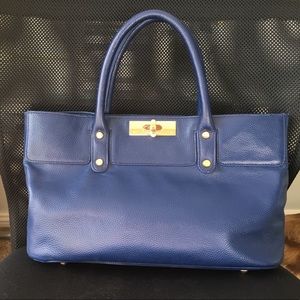 Blue leather purse