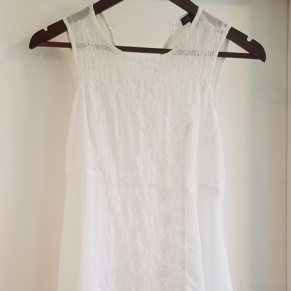 Sheer White Lily Rose Top