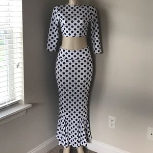 Polka Dot 2 Piece Skirt Set