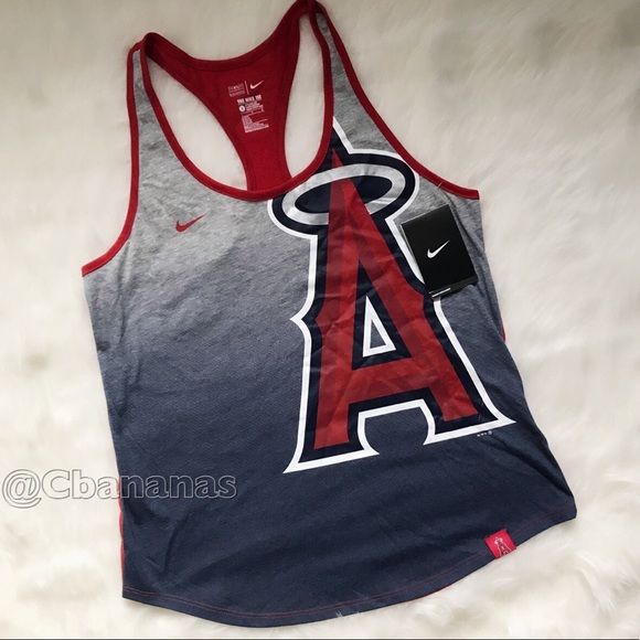 Nike MLB Tops - Los Angeles Angels Nike Racerback Team Logo Top