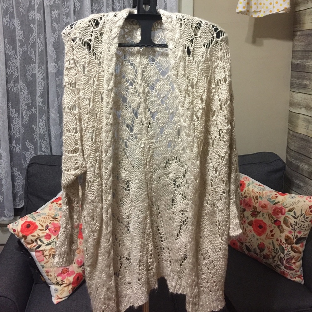 Cream crocheted cardigan