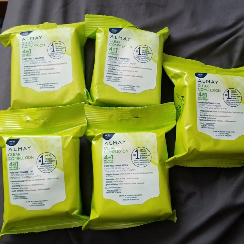 5 Almay towelette makeup removers