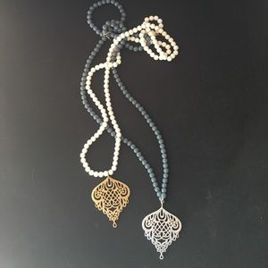 Blue & white necklaces